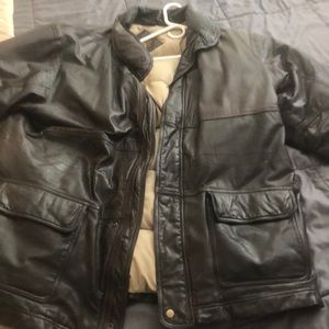 Eddie Bauer Men’s XXl Leather Puffer Jacker